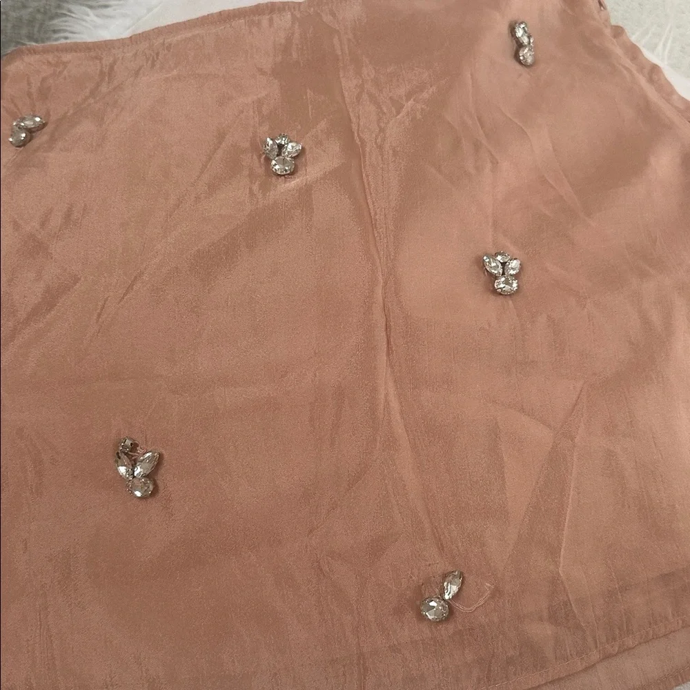 Zara Blush Mini Skirt with Embellishments damaged